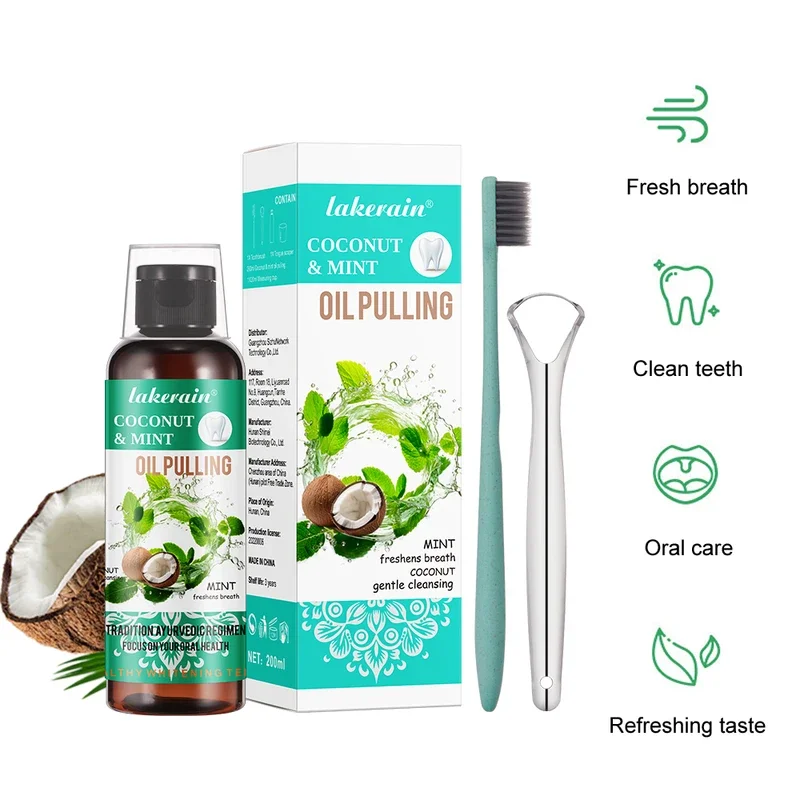 Teeth Whitening With Coconut Oil - 60/100/200/250 мл кокосовое мятное масло для
