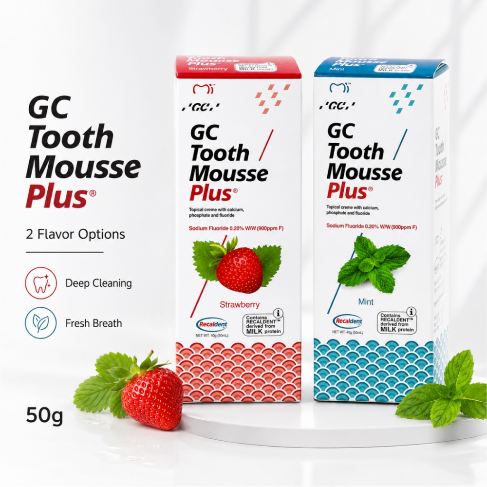 Teeth Whitening Toothpaste - GCTooth Mousse Plus Мятно-клубничный вкус, глубоко
