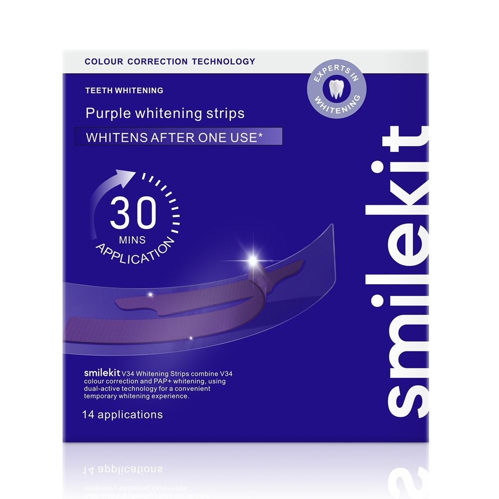 Teeth Whitening Street - ﻿ Отбеливающие полоски Smilekit V34 фиолетовые:
