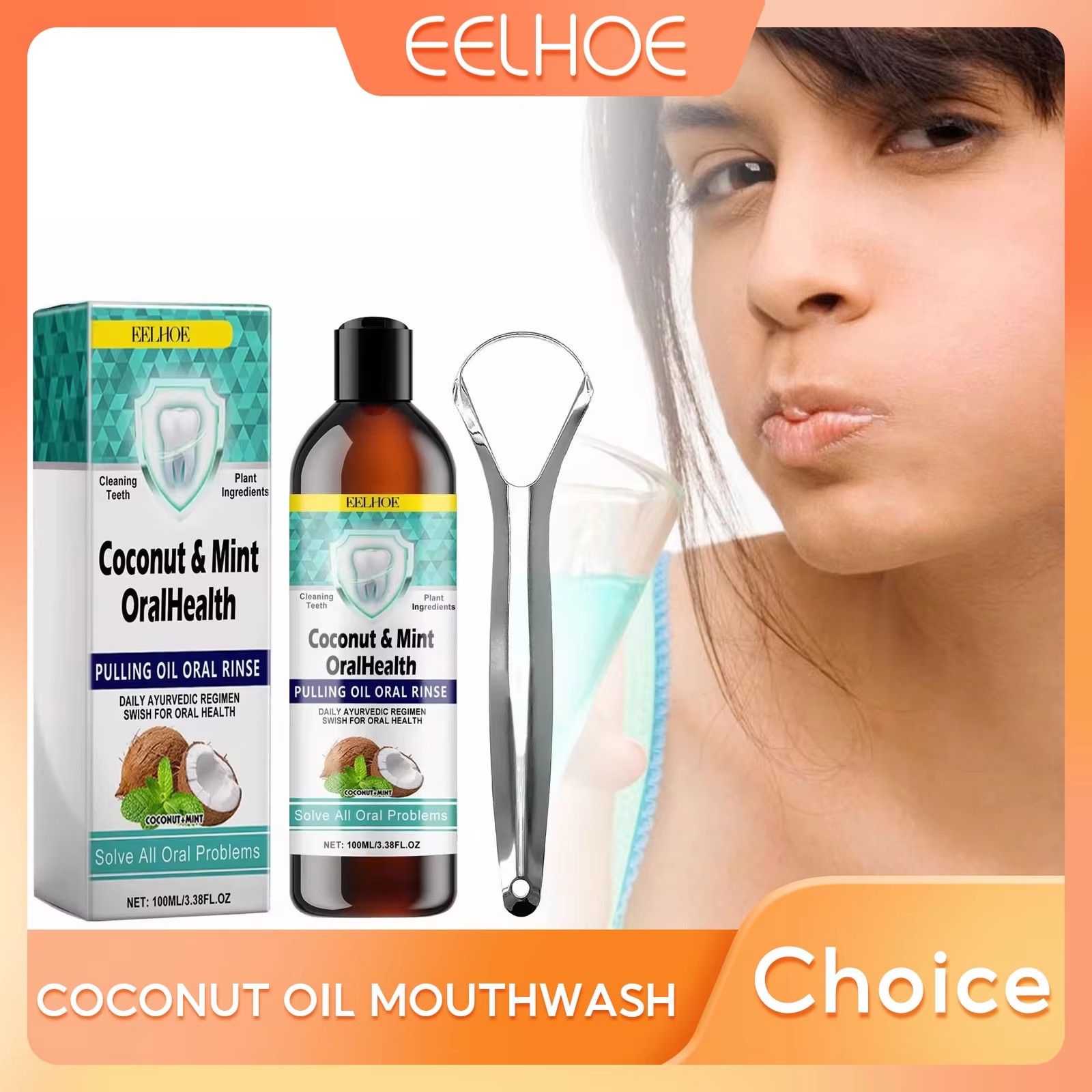 Teeth Whitening With Coconut Oil - EELHOE мятное кокосовое масло, жидкость для