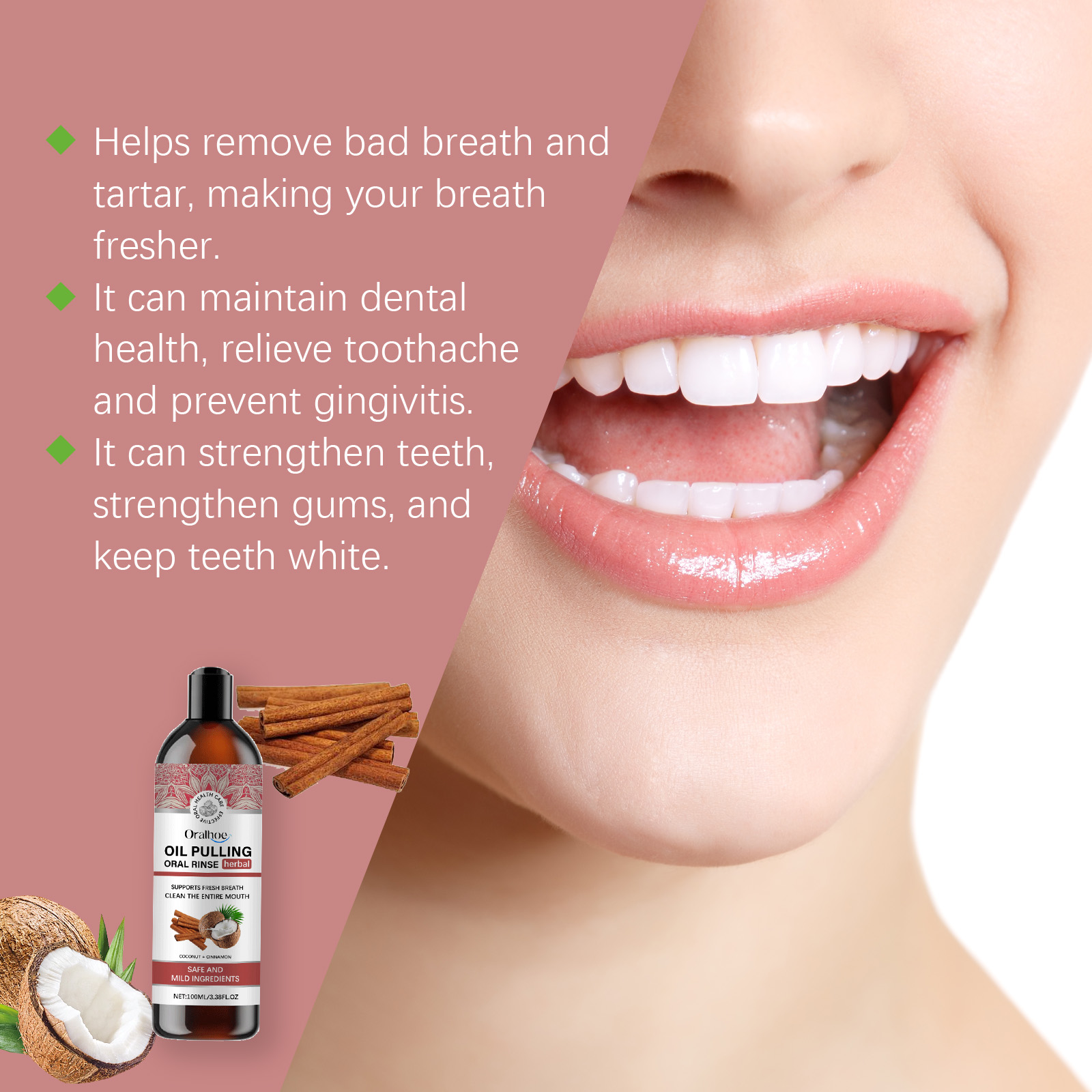 Масло для вытягивания кокоса,  – обзор и цена Teeth Whitening With Coconut Oil