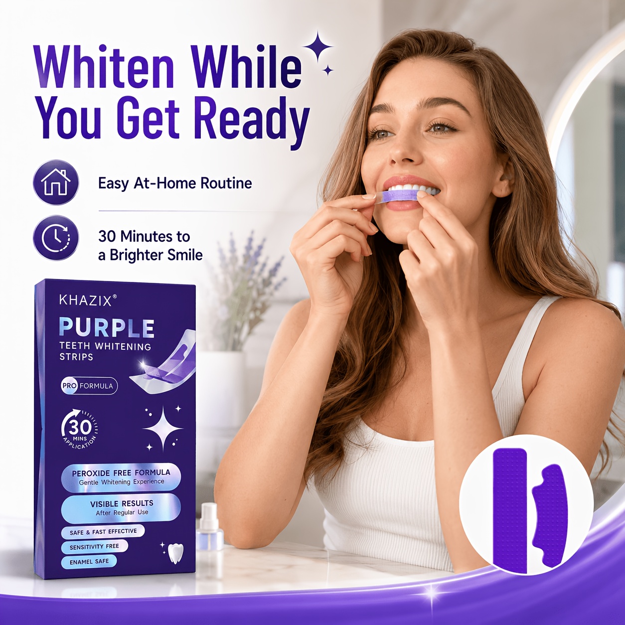 1/10 пар фиолетовых полосок дл – обзор и цена Teeth Whitening Street