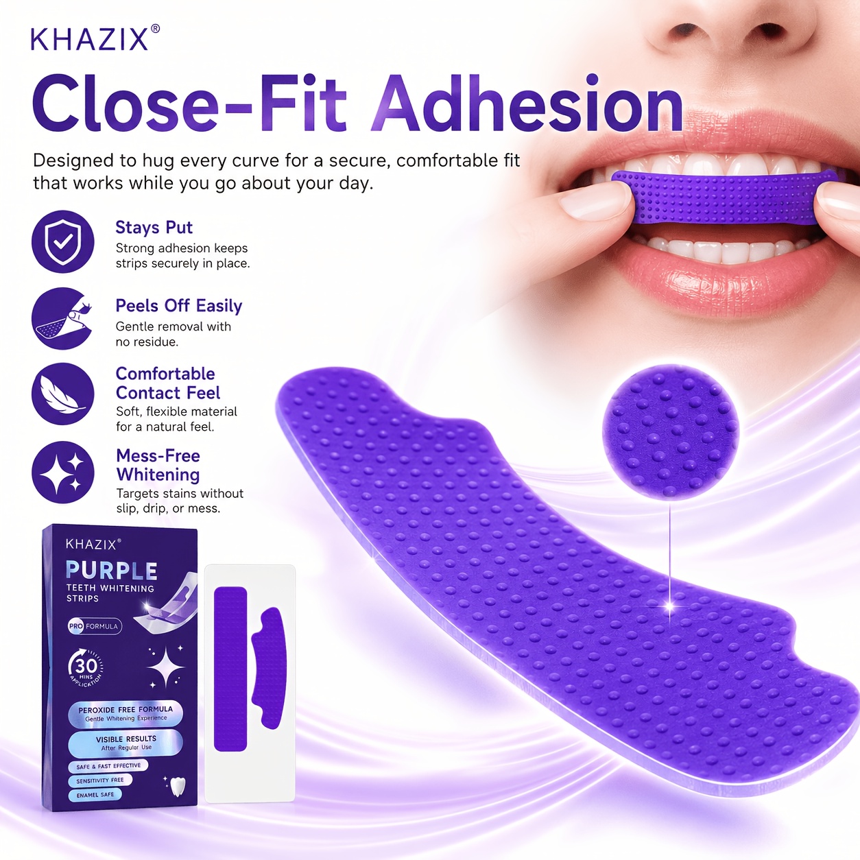 1/10 пар фиолетовых полосок дл – обзор и цена Teeth Whitening Street